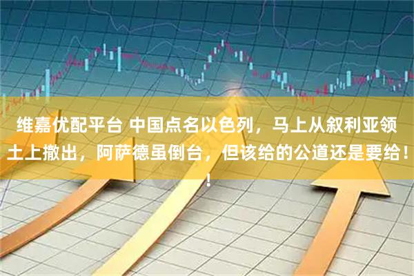 维嘉优配平台 中国点名以色列，马上从叙利亚领土上撤出，阿萨德虽倒台，但该给的公道还是要给！