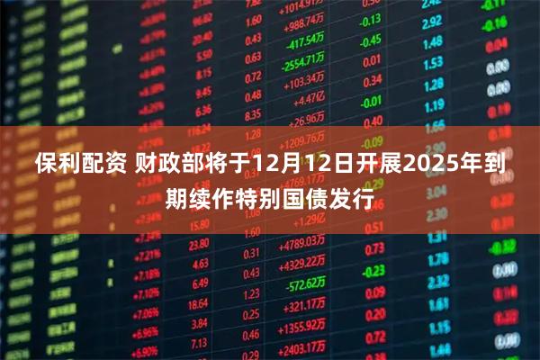 保利配资 财政部将于12月12日开展2025年到期续作特别国债发行