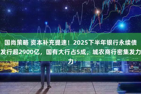 国尚策略 资本补充提速！2025下半年银行永续债发行超2900亿，国有大行占5成，城农商行密集发力
